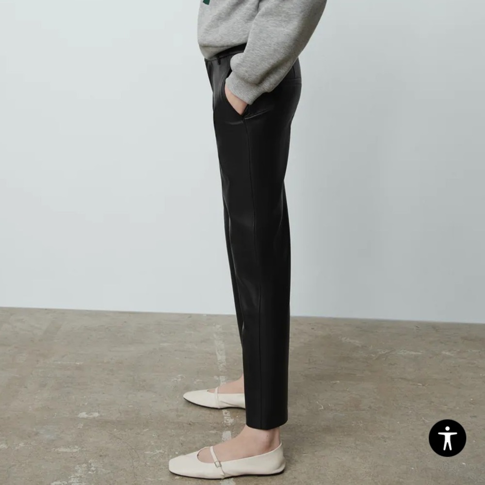 NWT Black Faux Leather Zara Pants - Sz 4
